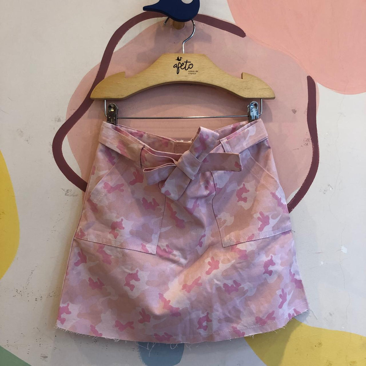 Saia menina Mon Camuflada Rosa