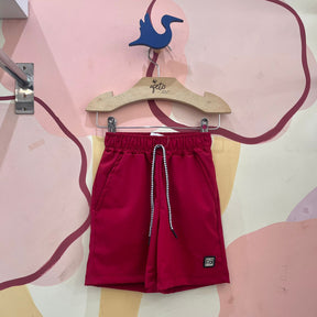 Bermuda Onda Kids menino Tactel Liso Vermelho