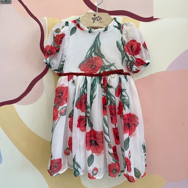 Vestido Manga Curta Bambolina Infantil menina Flores