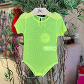Body Manga Curta Petit Cherie Menina Neon Telinha