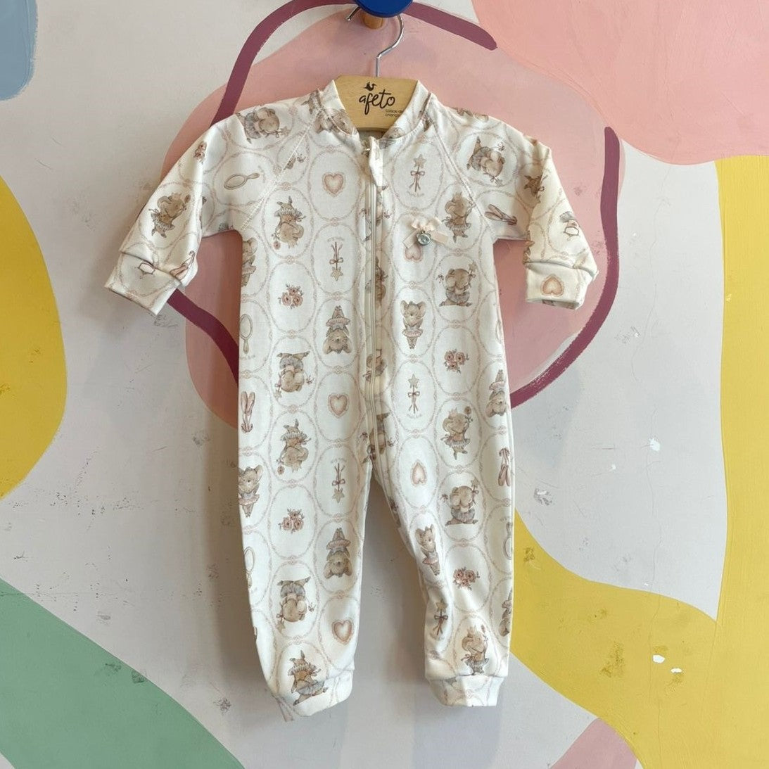 Macacao manga longa Mini & Co Ratinha Bailarina Fio Egípcio