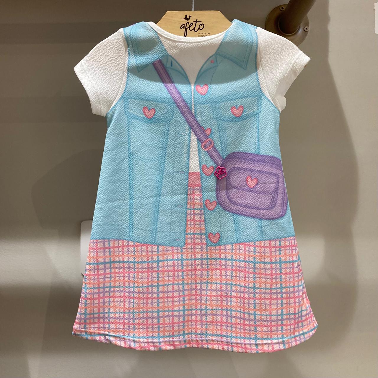 Vestido Manga Curta menina Mochilinha Mon Sucre