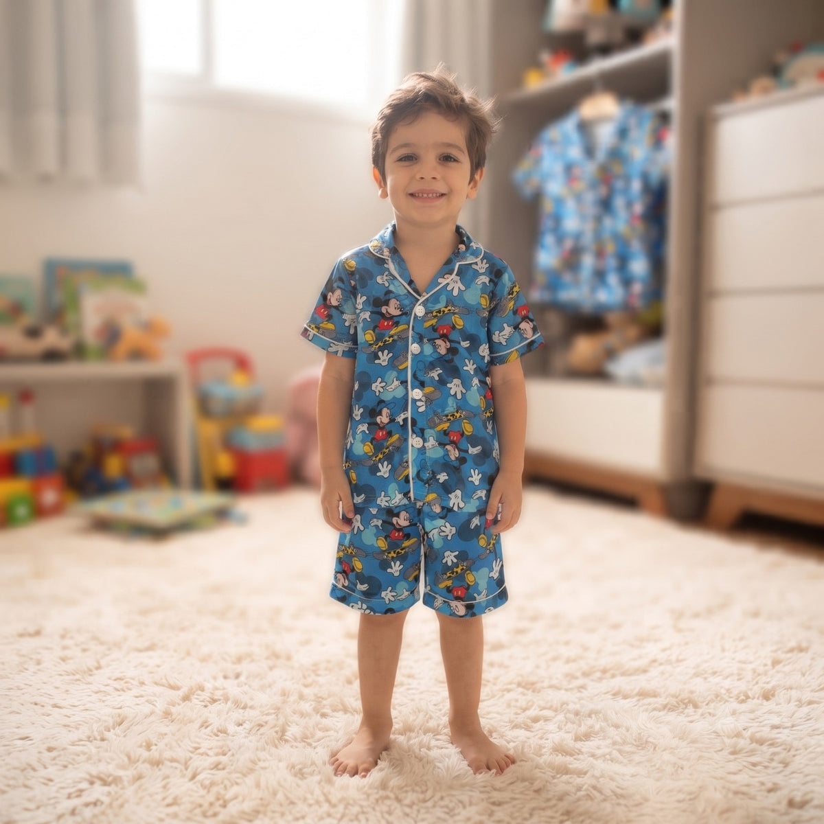 Pijama Americano Mickey Infantil Menino Azul