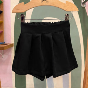 Shorts Saia Plissada Infantil Menina Colegial Preto