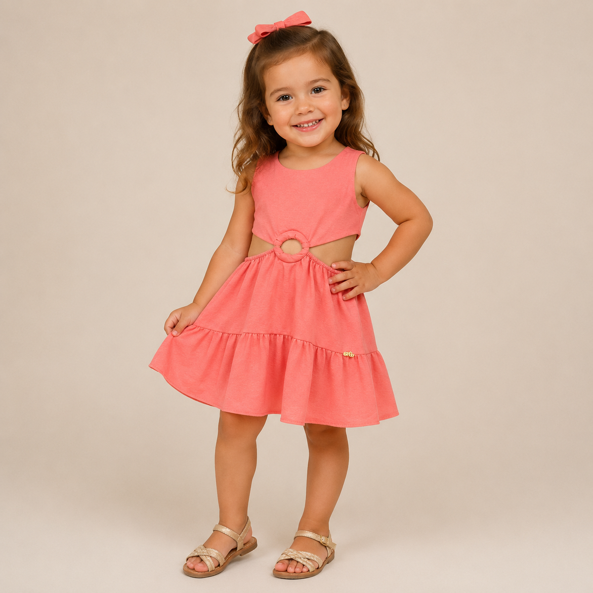 Vestido Infantil Menina Regata Mon Sucre Neon Rosa
