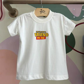 Camiseta Infantil Unissex Manga Curta Off Toy Story e Jesus