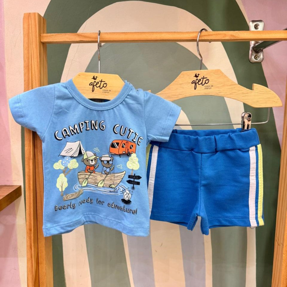 Conjunto Bebê Menino Manga Curta Bermuda menino Camping