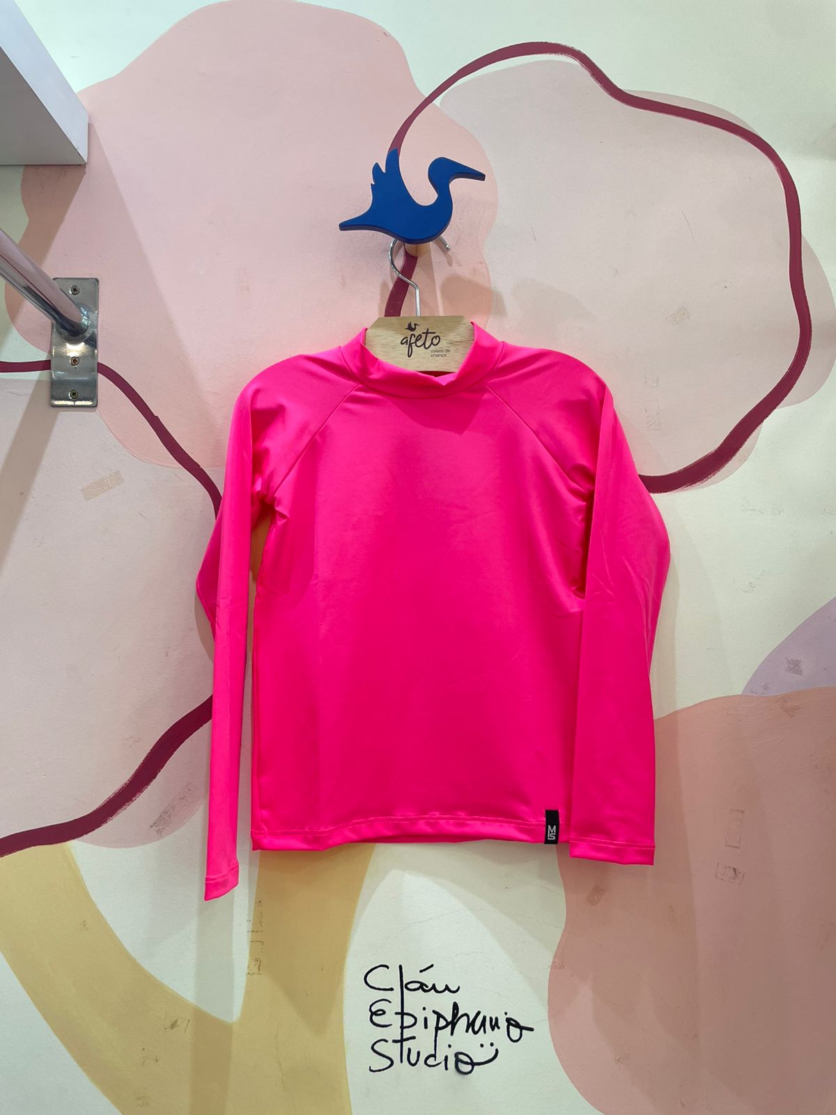 Blusa Praia Marujos & Sereias manga longa Liso com Protecao Rosa