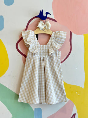 Vestido Manga Curta Charpey Menina Tricoline Xadrez