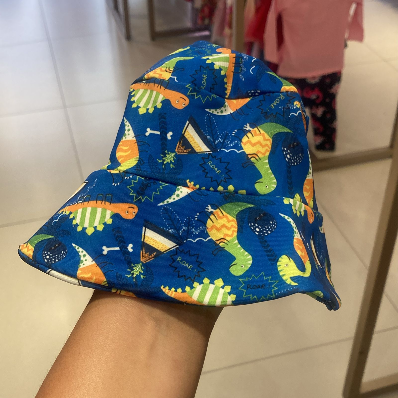 Chapéu Praia Marujos & Sereias Unissex Dino Azul Laranja