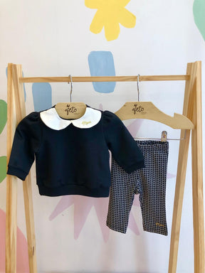 Conjunto manga longa Calça menina Momi Coracoes Golinha