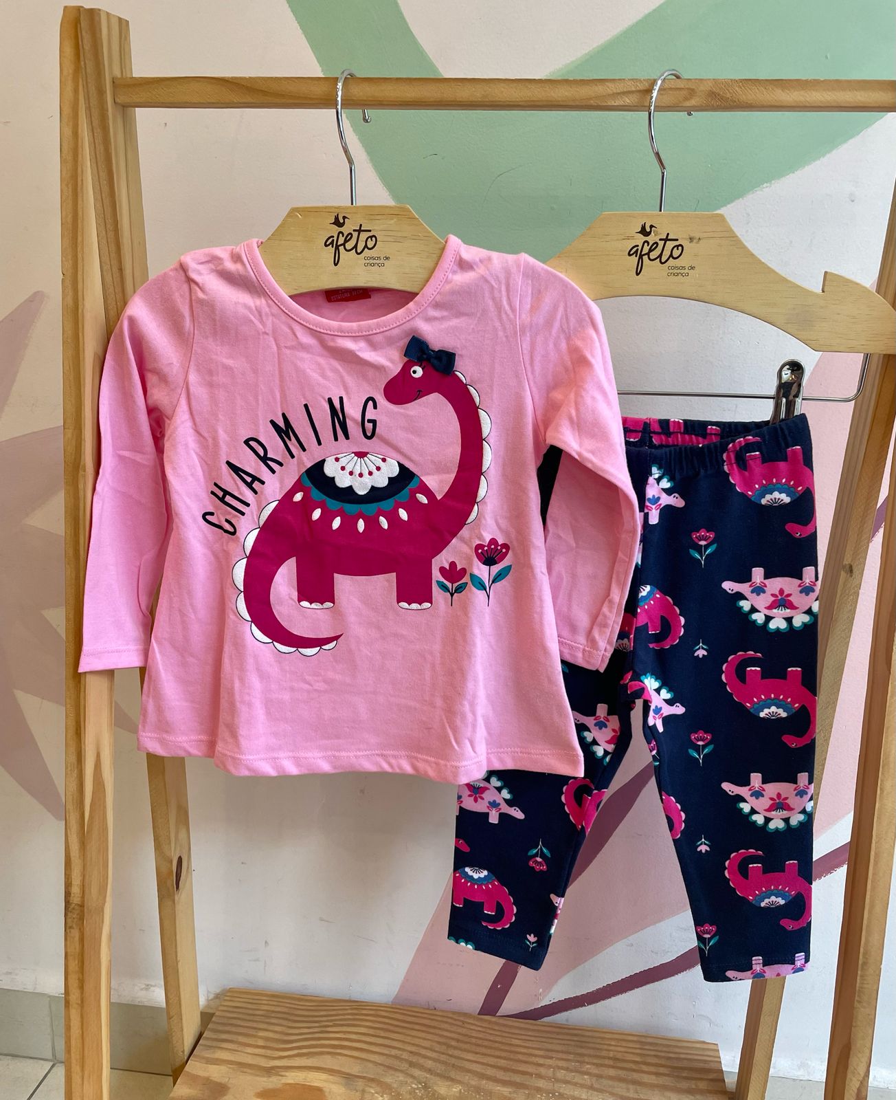 Conjunto manga longa Calça menina Tam 2