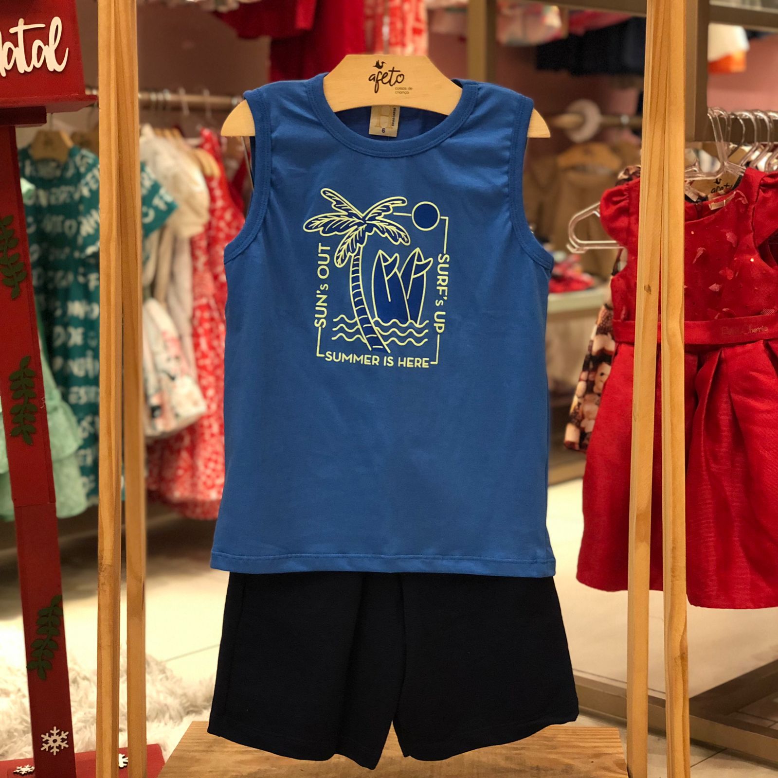 Conjunto Regata Bermuda Hrradinhos menino Surf Azul Marinho