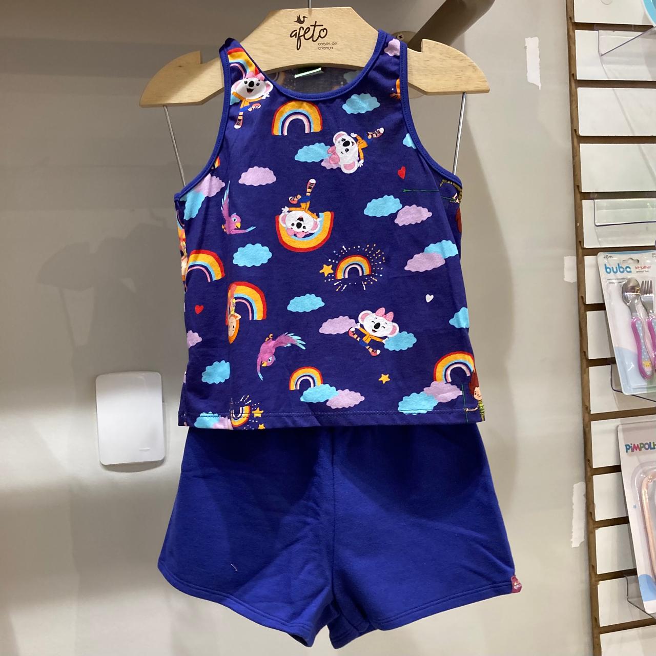 Conjunto Regata Shorts menina Nuvem Lilica Marinho