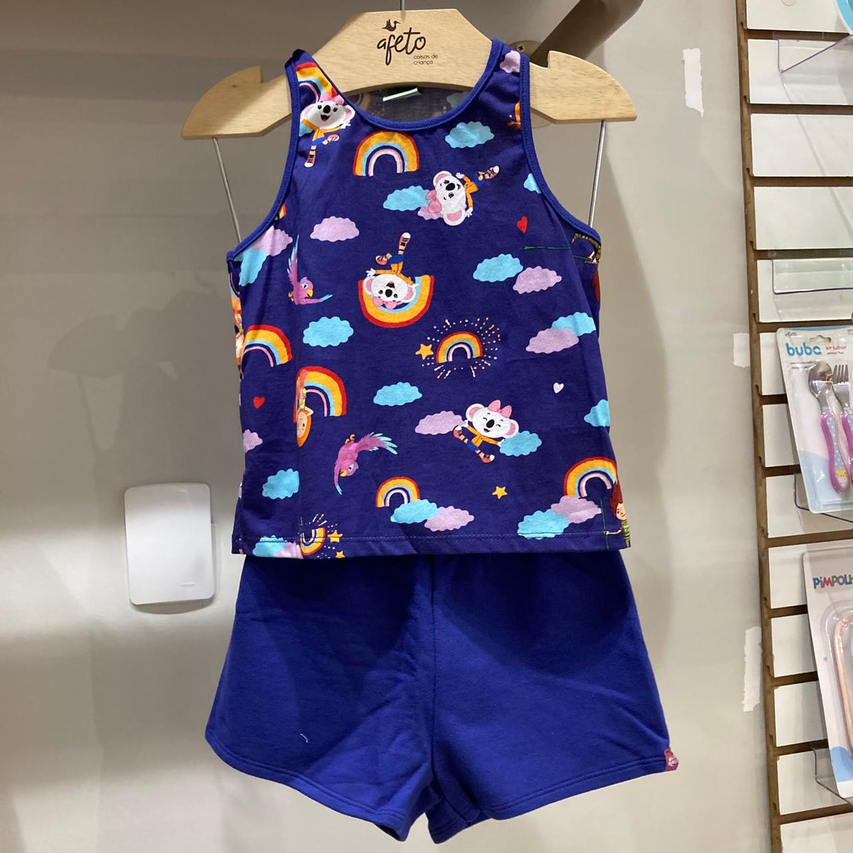 Conjunto Regata Shorts menina Nuvem Lilica Marinho