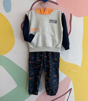 Conjunto Manga Longa Calça menino moletinho Tactel