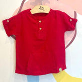 Camiseta Manga Curta Boy Joy Infantil Menino Viscose Vermelho
