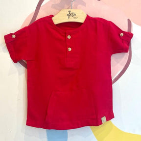 Camiseta Manga Curta Boy Joy Infantil Menino Viscose Vermelho