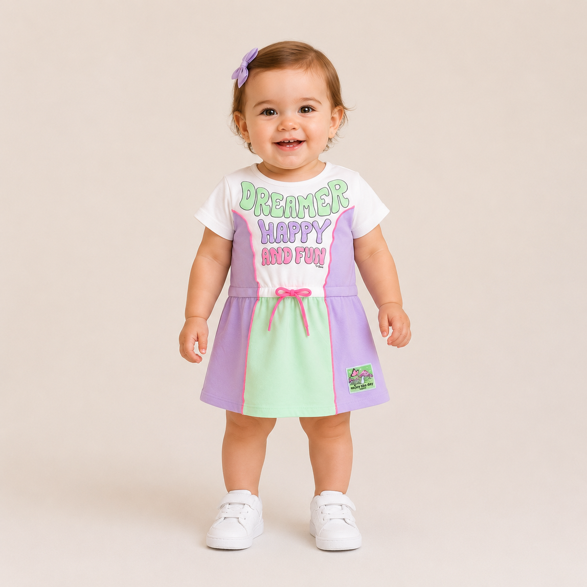 Vestido Manga Curta Momi menina Dreamer Verde