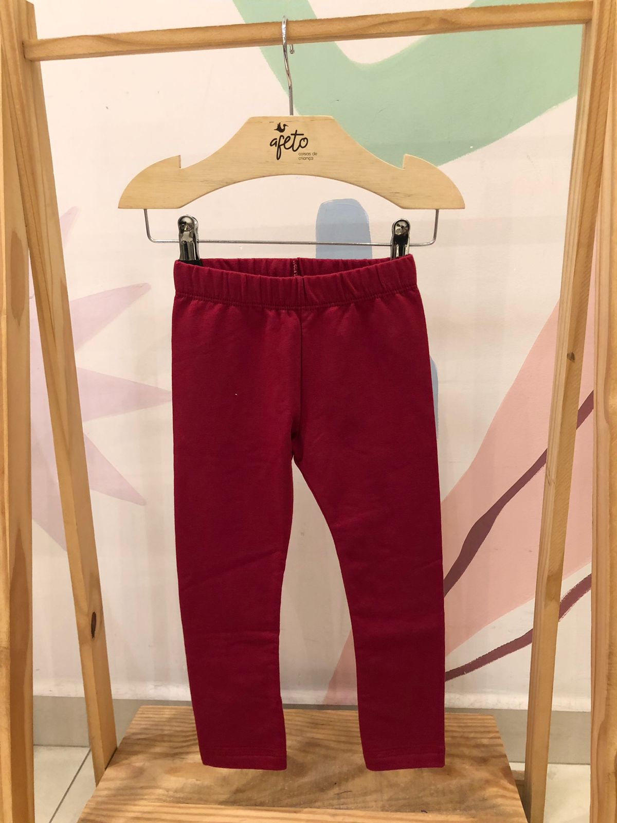 Calça menina infantil Legging flanelada Basica Vinho