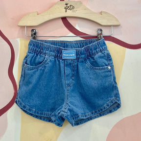 Shorts jeans menina com elastico infantil