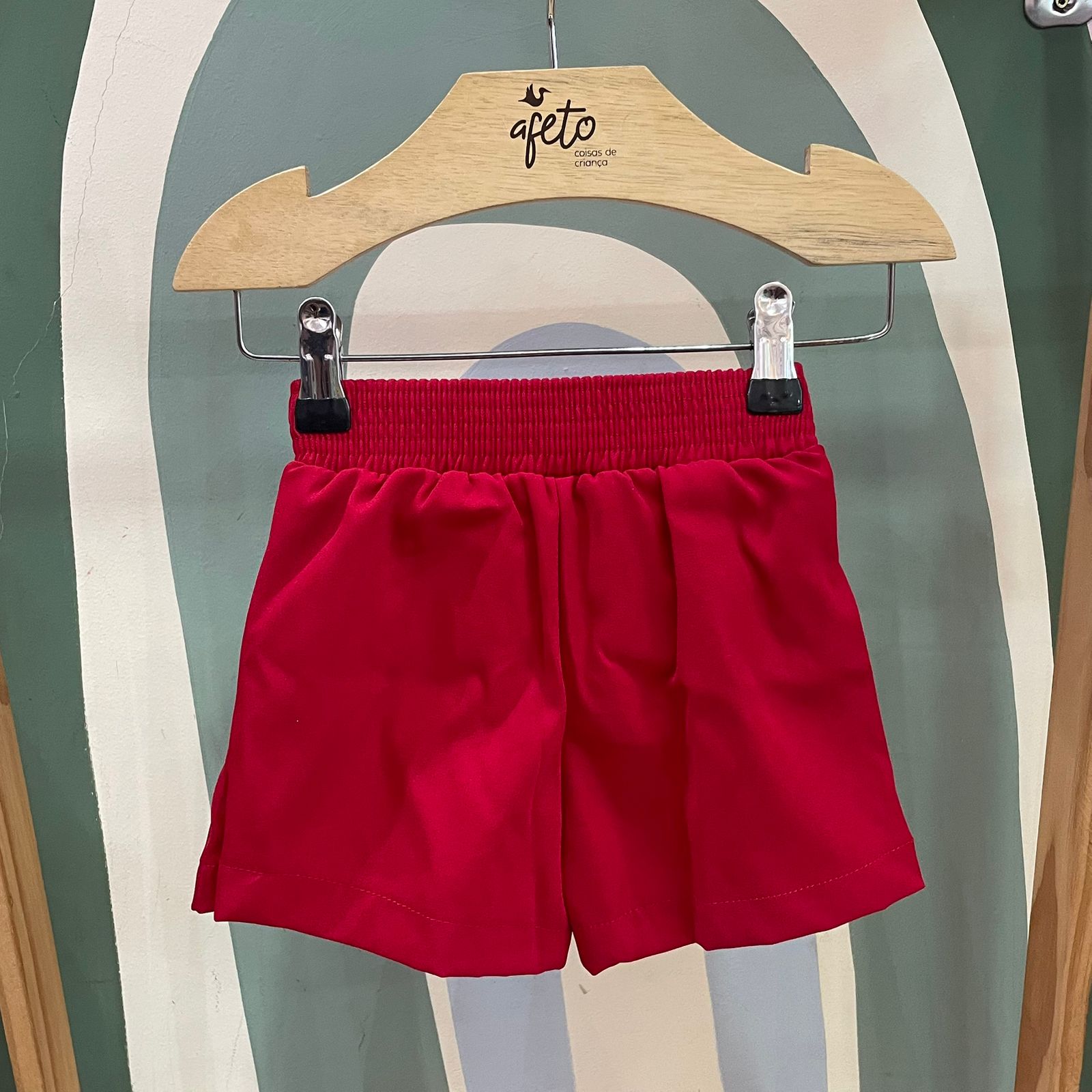 Shorts Saia Colegial Plissado Vermelho Mon Sucre