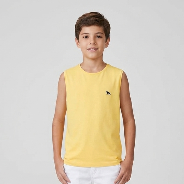Camiseta Regata menino infantil Acostamento amarelo