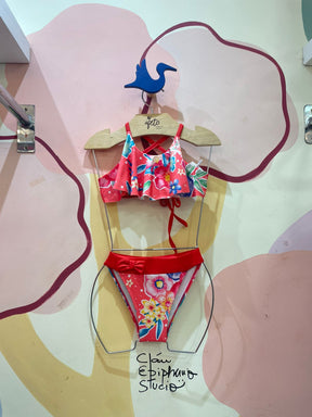 Biquini menina Flores Babado
