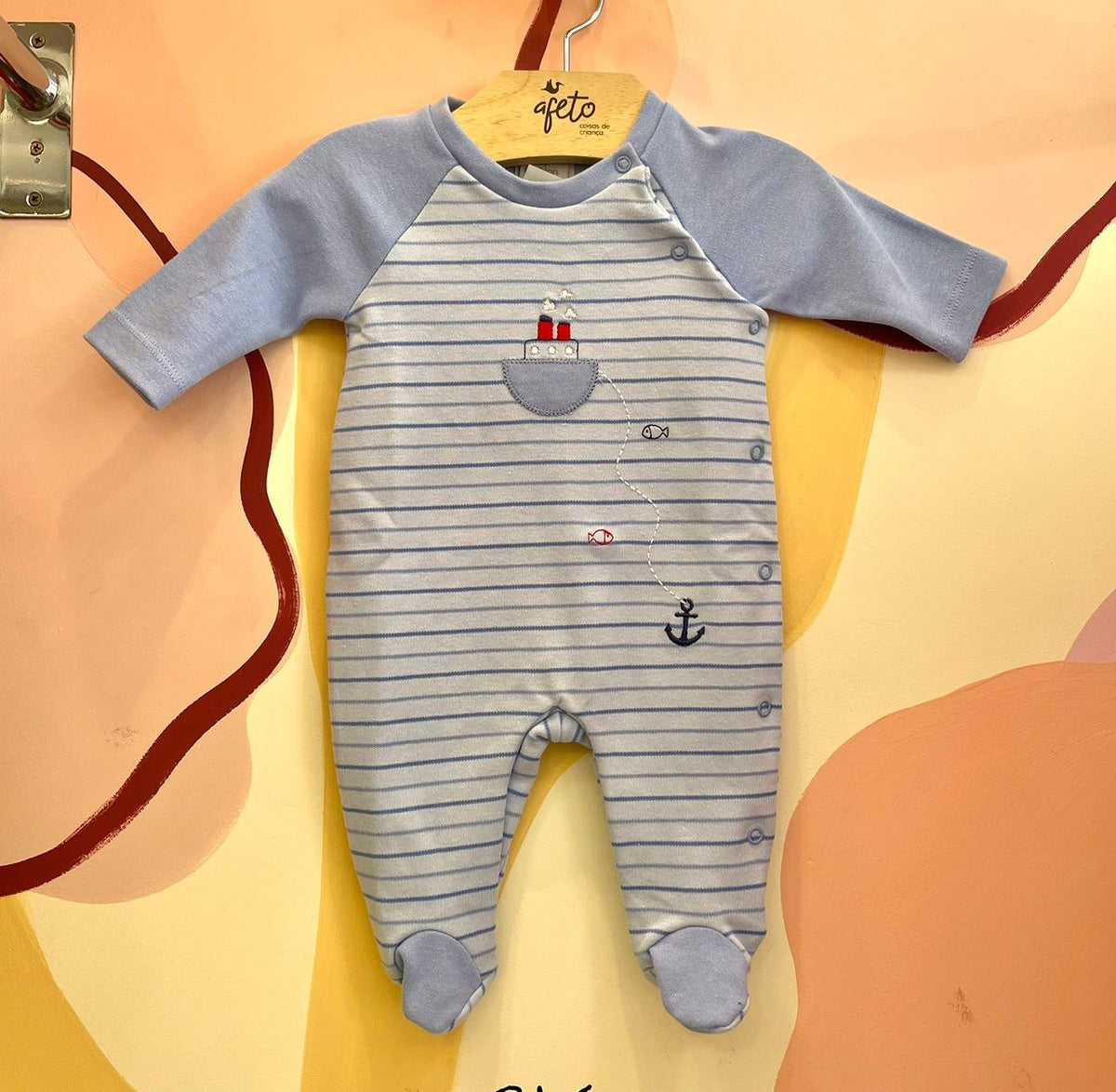 Macacao Manga Longa Baby Fashion Infantil Masc Barquinho
