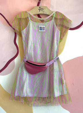 Vestido Manga Curta Bambolina Infantil menina Telinha com Pochete