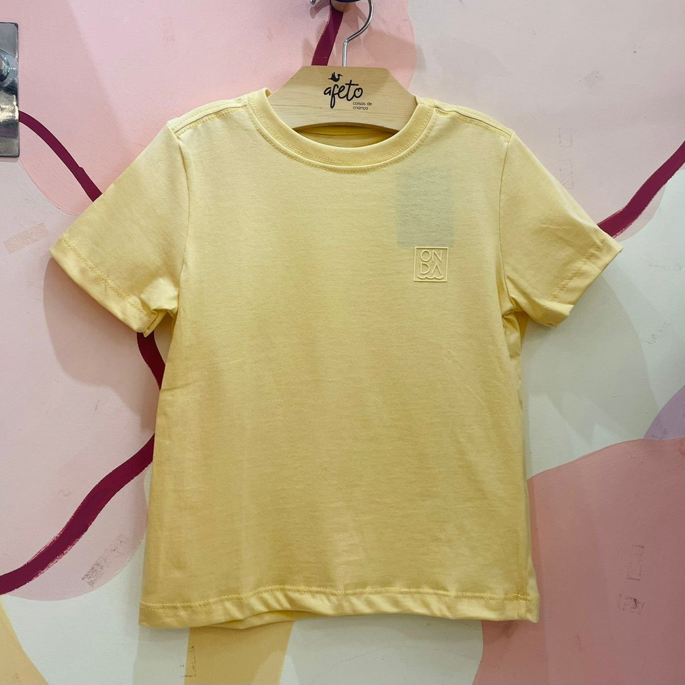 Camiseta manga curta Onda Kids Liso Amarelo