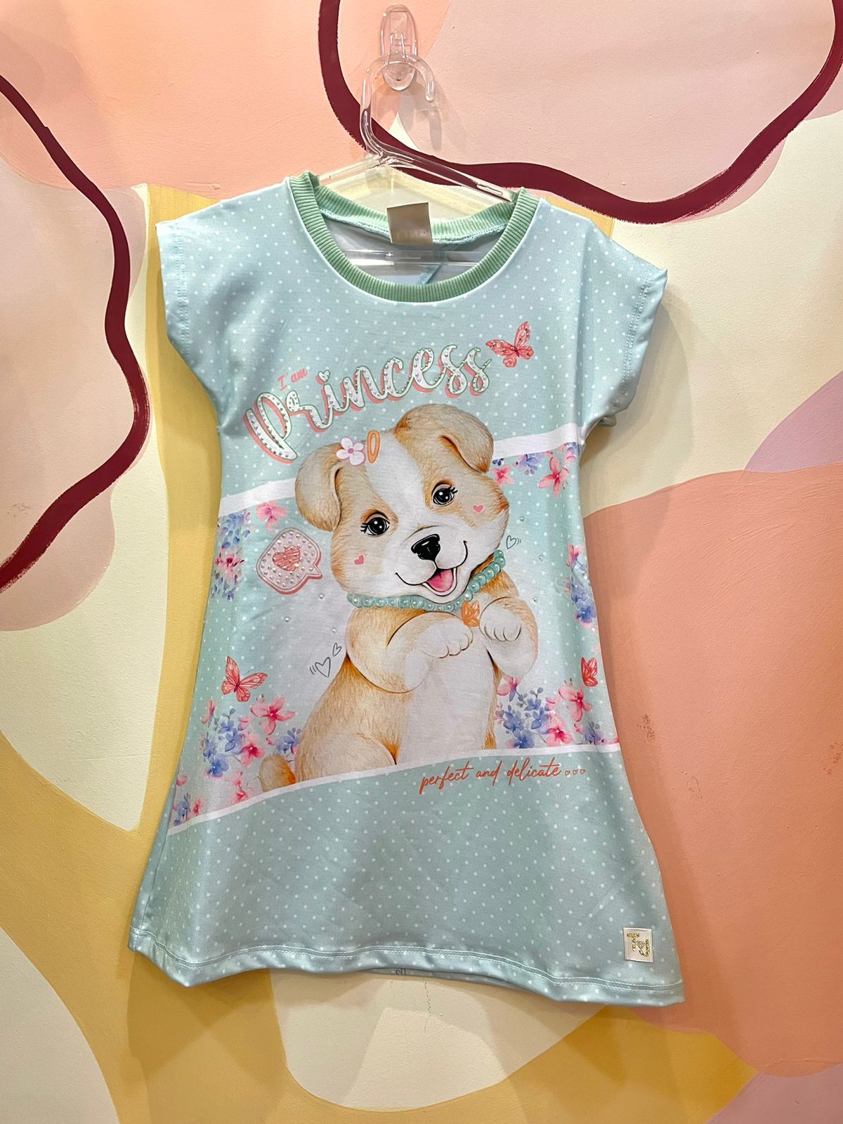 Vestido Regata Kaiani Infantil Fem Cachorrinha Poa