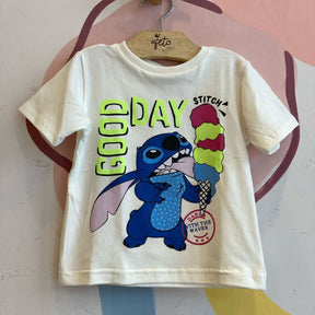 Blusa manga curta Disney menina Stitch sorvete
