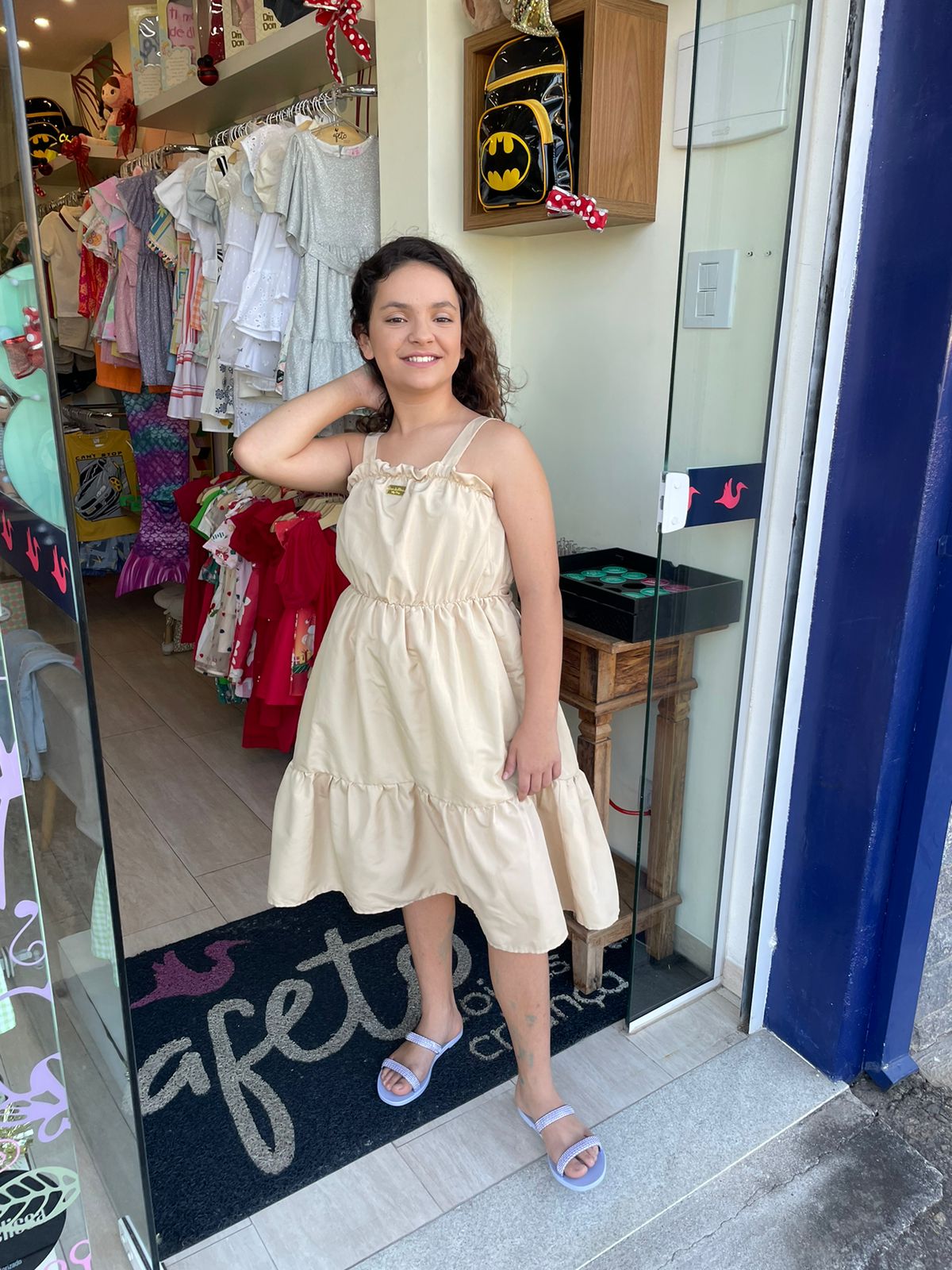 Vestido Regata Bambolina Infantil Fem Midi Amarração