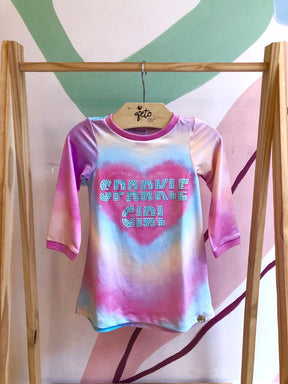 Vestido manga longa menina Mon Sucre Sucre Coracao Tie Dye
