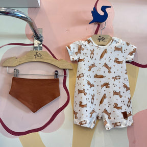 Macaquinho Manga Curta Menino Mini & Co Cachorrinho com Bandana