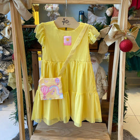 Vestido Manga Curta Malagah Infantil Fem Tule 3 Marias