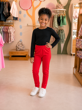 Calça Legging Infantil Menina Vermelha