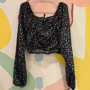 Blusa Manga Longa menina flores It Girl