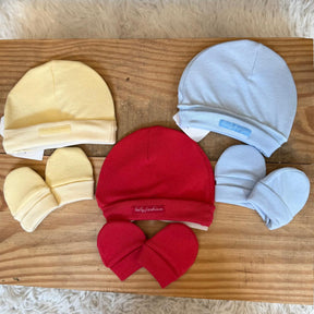 Kit 2 peças Touca Luva Bebê Baby Fashion
