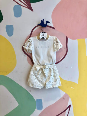 Conjunto Manga Curta Shorts Hrradinhos Menina Sweet