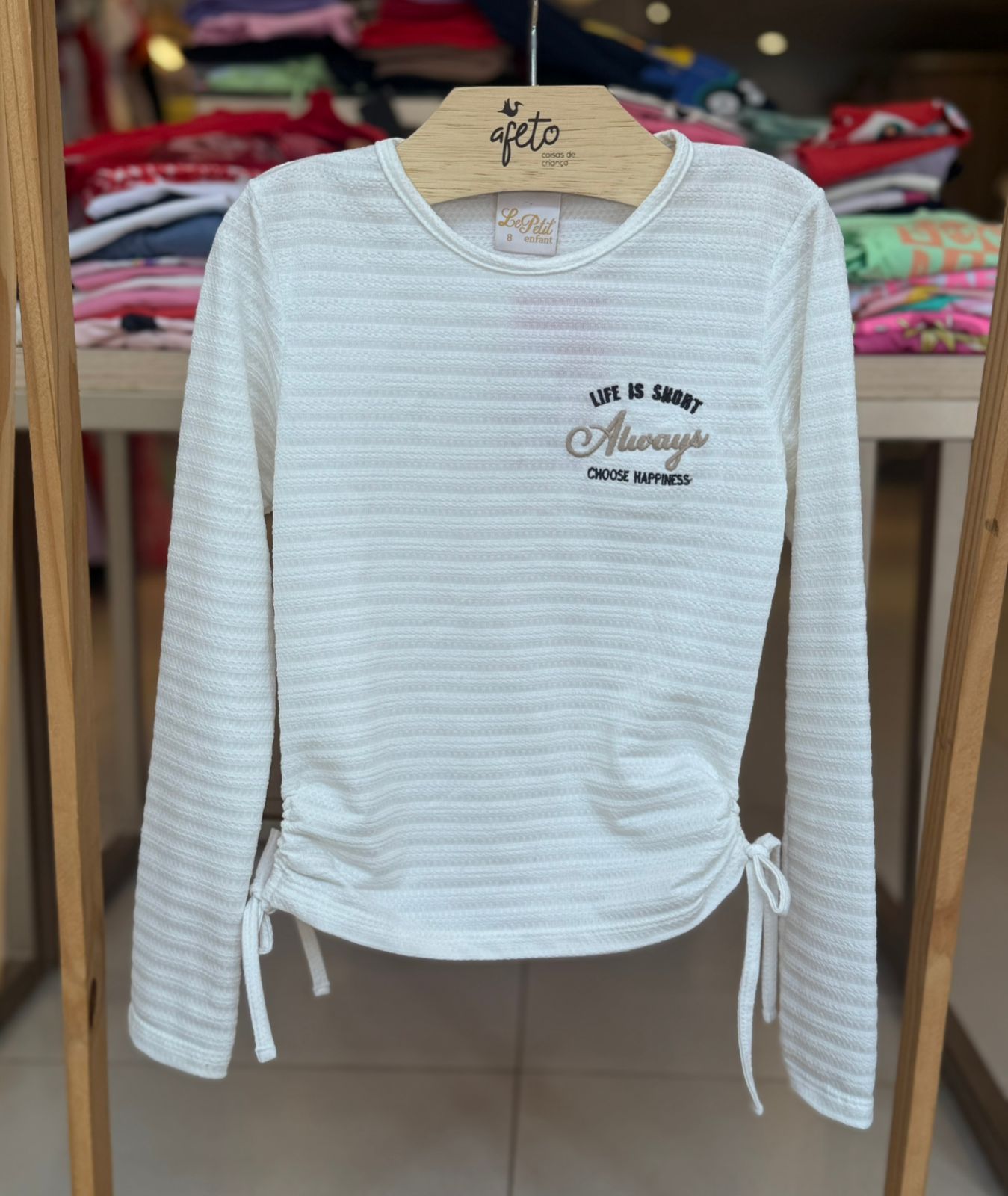 Blusa Manga Longa menina Canelada Nozinho