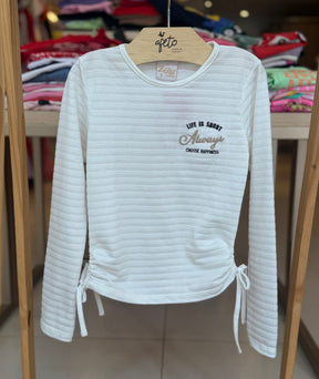 Blusa Manga Longa menina Canelada Nozinho
