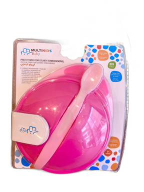 Prato Bebê Criança Com Colher Termosensível