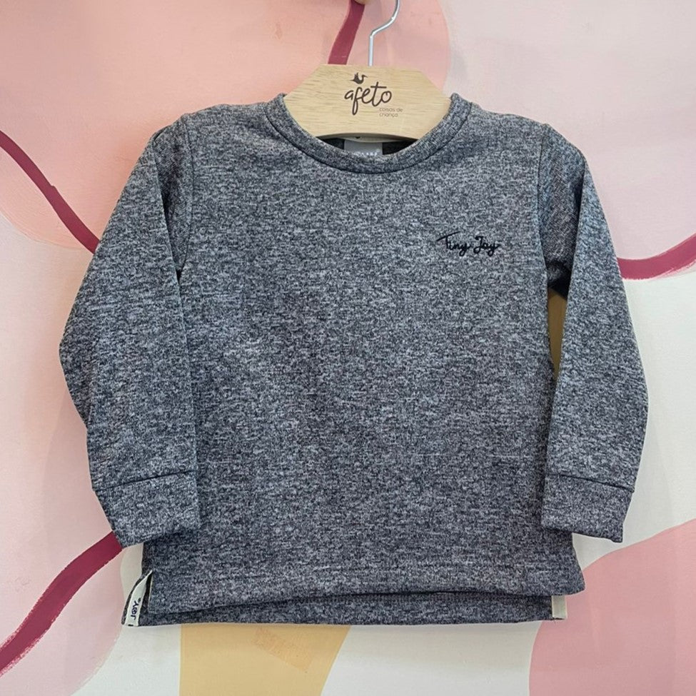 Camiseta manga longa menino Kaiani Mescla