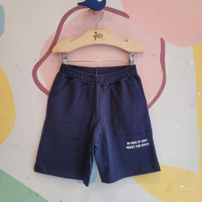 Bermuda menino Bolsos Moletinho Hrradinhos Marinho