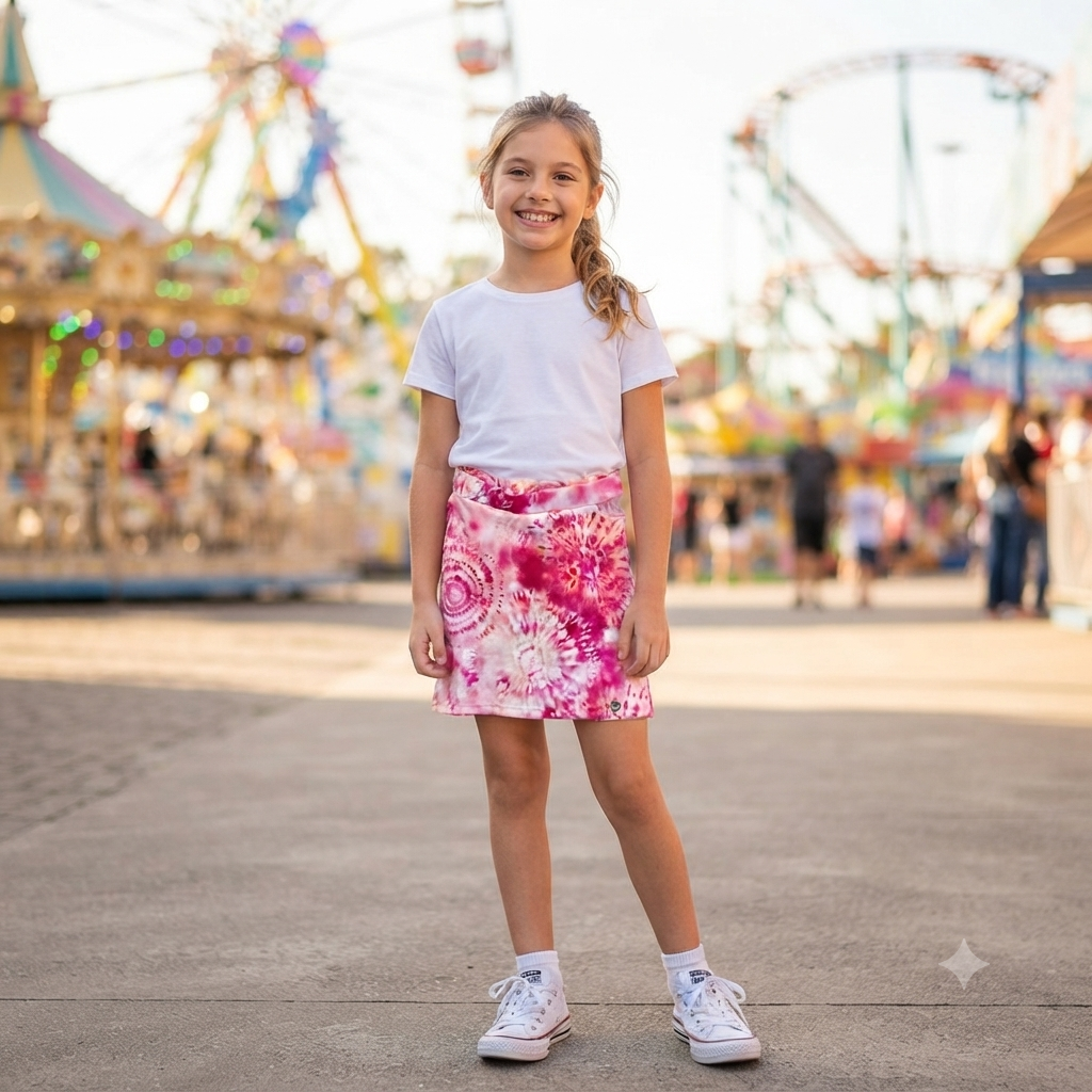 Saia Menina Acostamento Tie Dye