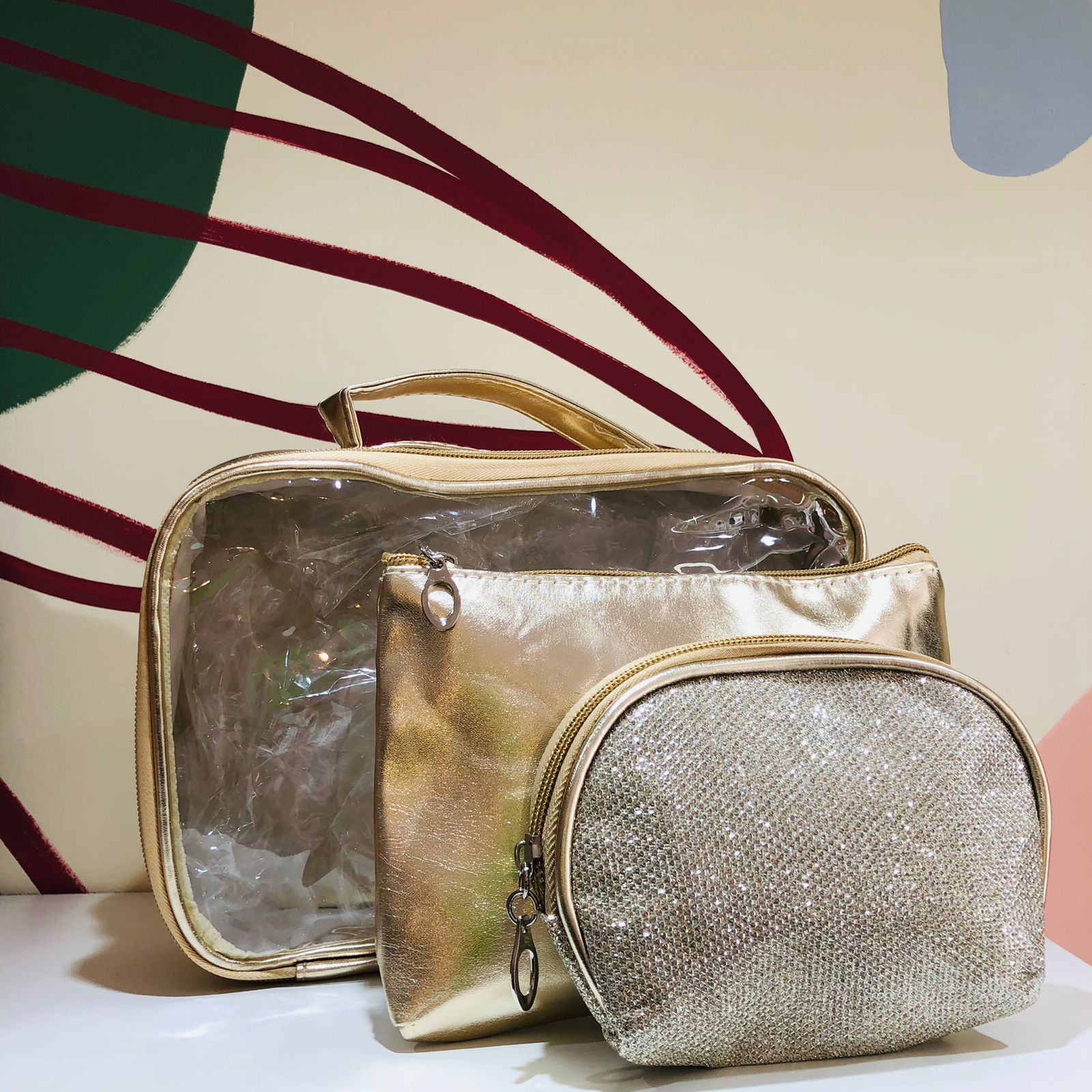 Necessaire Fem Lisa Retangular c/ 2 bolsas