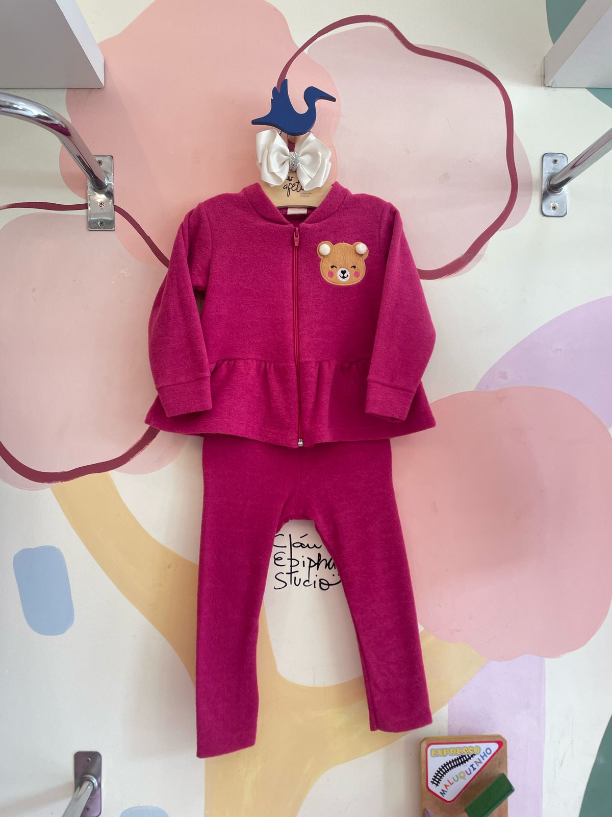 Conjunto Jaqueta E Calça menina Ursinha Pompom