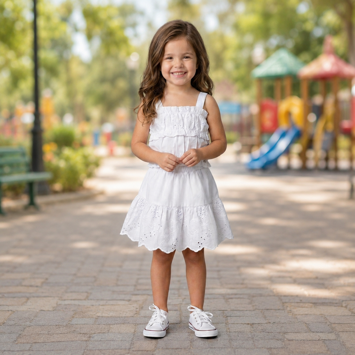 Conjunto Regata Saia Momi Infantil menina Lasie Branco